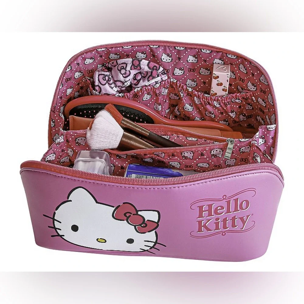 Hello Kitty Pink Travel Cosmetic Case- New